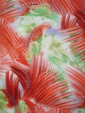 šatovka  - palmové listy - oranžovo/zelená